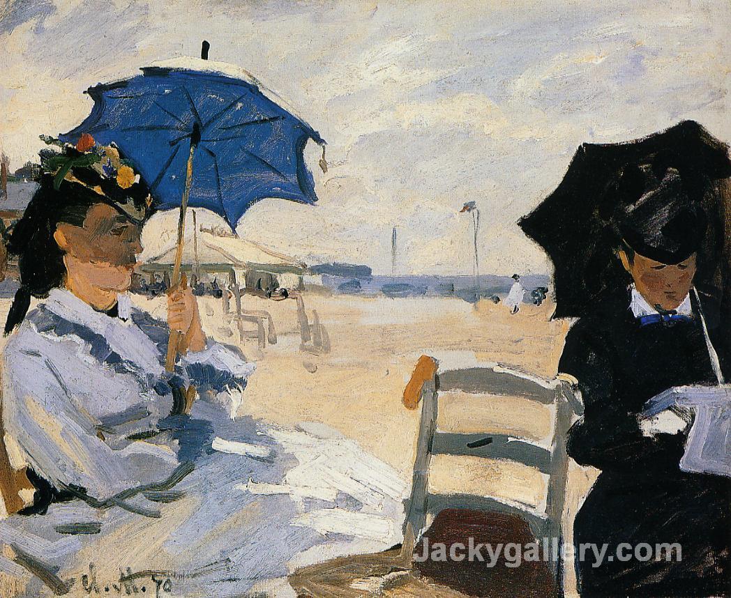 The Beach at Trouville by Claude Monet paintings reproduction